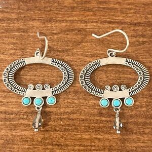 Silpada Silver and Turquoise & Smoky Quartz Earrings